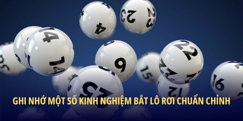 Ghi nhớ một số kinh nghiệm bắt lô rơi chuẩn chỉnh